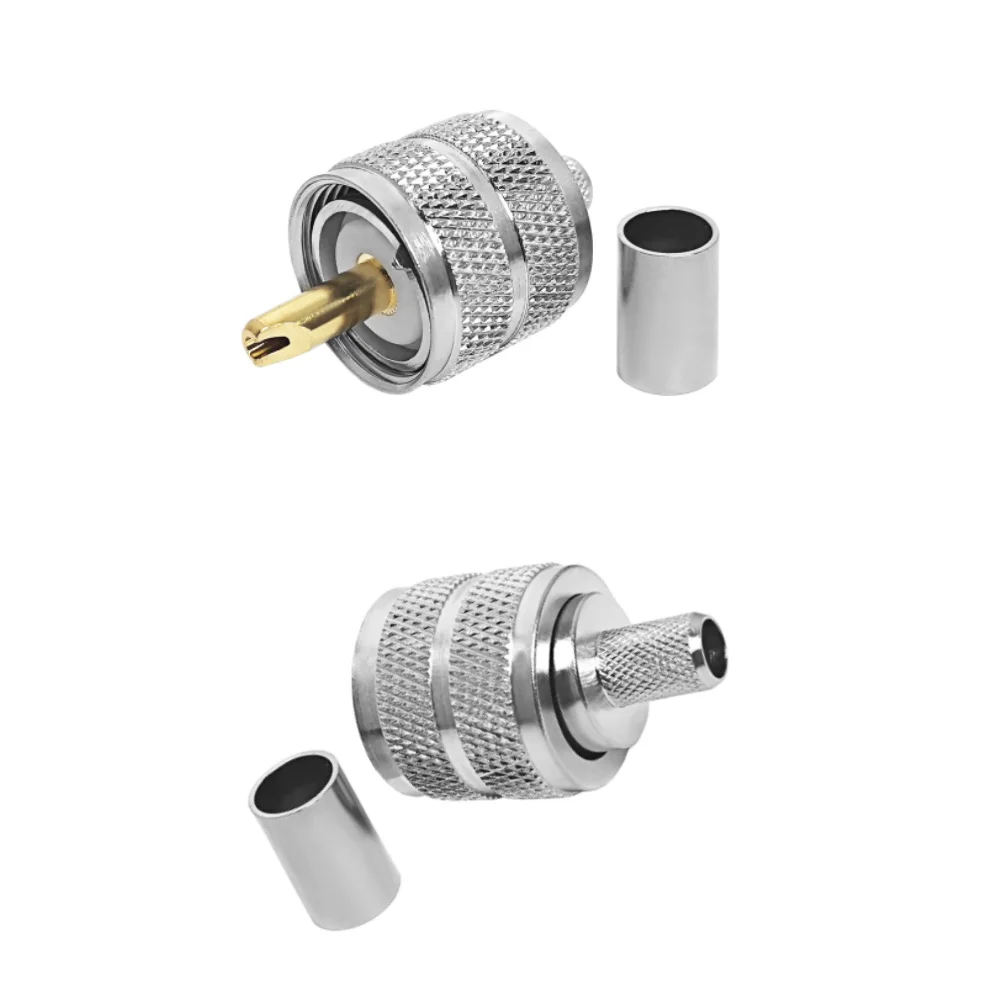 RF Connector UHF Male PL259 Plug Converter Connector for LMR240 H155 RG8X Cable Connector for RF Applications
