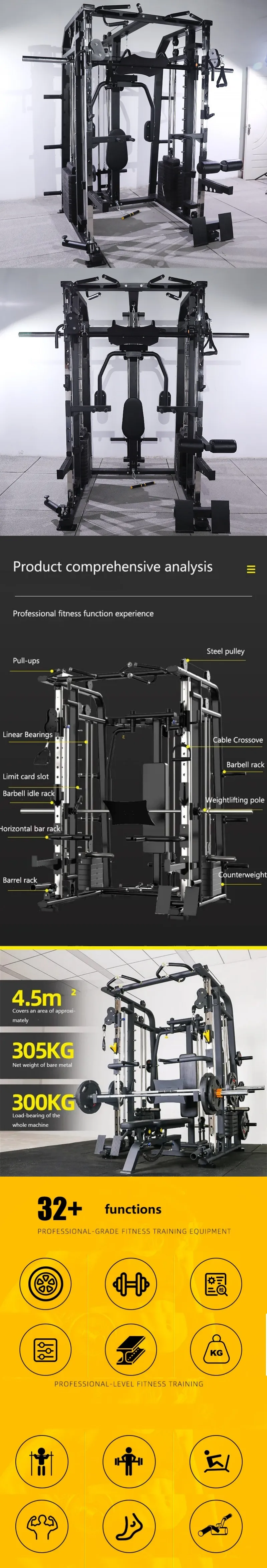 gym equipment commercial gym accessories Multi Functional 3D smith machine squat rack details