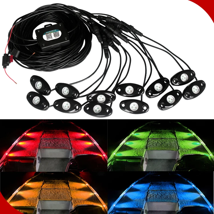 Автозапчасти rgb мобильный телефон blueteeth пульт дистанционного управления автомобиль грузовик светодиодные фонари 6 шт. 8 шт. 12 шт. 16 шт. 12 В 24 в led настенное освещение