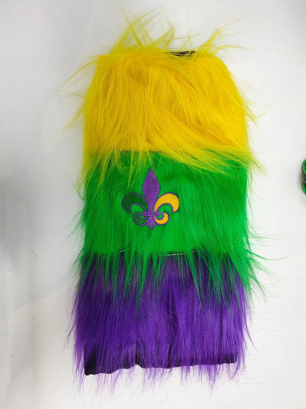 mardi gras furry leg warmers