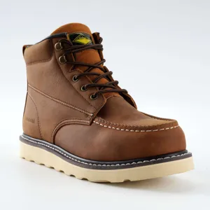 Zstep 2026 New Style Crazy Horse Leather Light Weight EVA Phylon Sole Goodyear Welted Work Boots Safety Boots