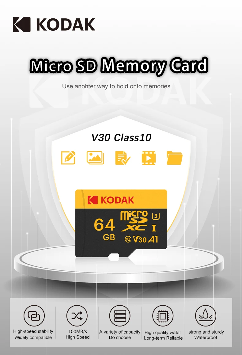 Kodak Mini Sd Class10 Bulk 64gb Sd Tf Card Reader Adapter High Speed