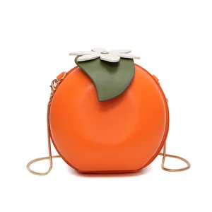 Creative Pu Leather Orange Color Fanny Small Mini Mobile Phone Bag