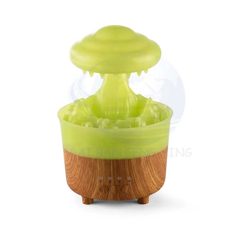 クリエイティブ7色ライト雨粒アロママシン デスクトップ オフィス アロマ クラウド加湿器 2
