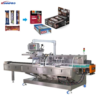 HANNPRO High Speed Automatic Energy Bar Box Cartoning Machine Chocolate Bar Cartoning Machine Cereal Bar Cartoning Machine