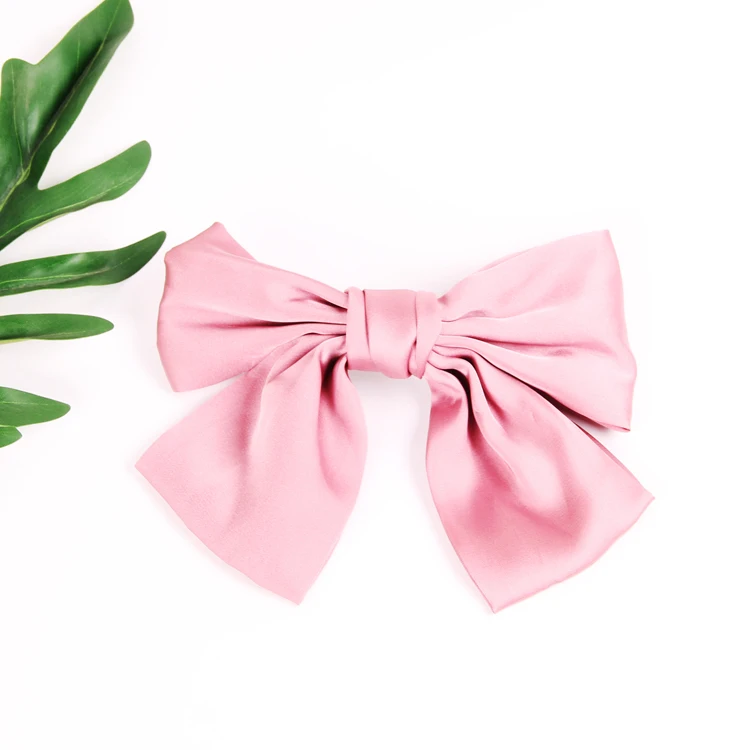 Заколка-пряжка с бантом, шелковая заколка для волос, заколка-бабочка на заказ, заколка для волос, заколка для волос, металлическая Длинная лента, атласная сумка