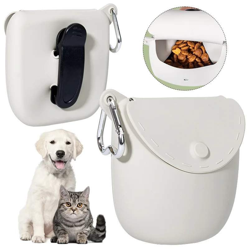 Portable Silicone Dog Food Bag for Training Pet Snack Training Waist Bag with Convenient Training Supplies
