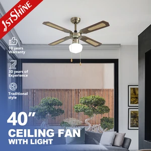1stshine Ceiling Fan Newest Classic Design High Airflow Pull Chain Control 4 Blades Ceiling Fan with Light