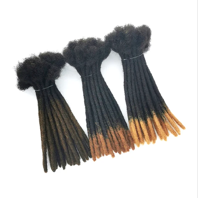 KAMA 100% Human Hair Dreadlocks Extensions Remy Brazilian 1B/27# Machine Double Weft Crochet Start Locs All Colors Chemical