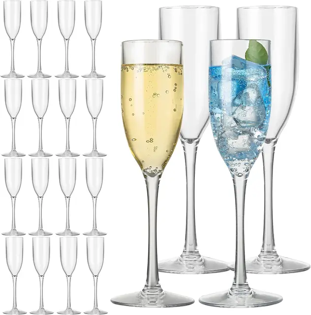 Hard Disposable Unbreakable 5 Oz Plastic Champagne Flutes for Home Daily Life Wedding