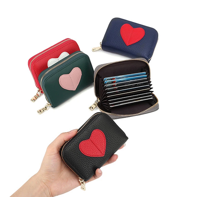 Модный женский кошелек с RFID-блокировкой на молнии маленький короткий из натуральной кожи