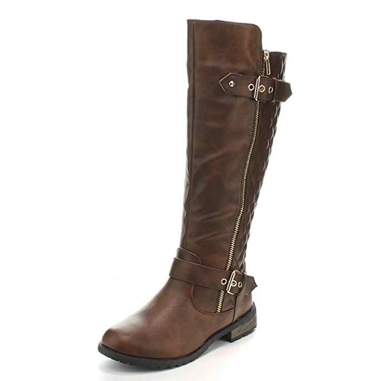 brown wedge riding boots