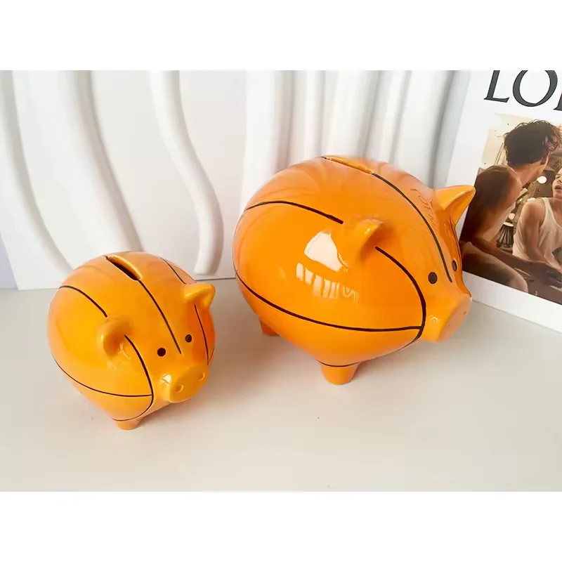 Salvadanaio A Forma Di Pallacanestro - 15 Cm - Per Bambini E Ragazzi - Regalo Divertente E Educativo