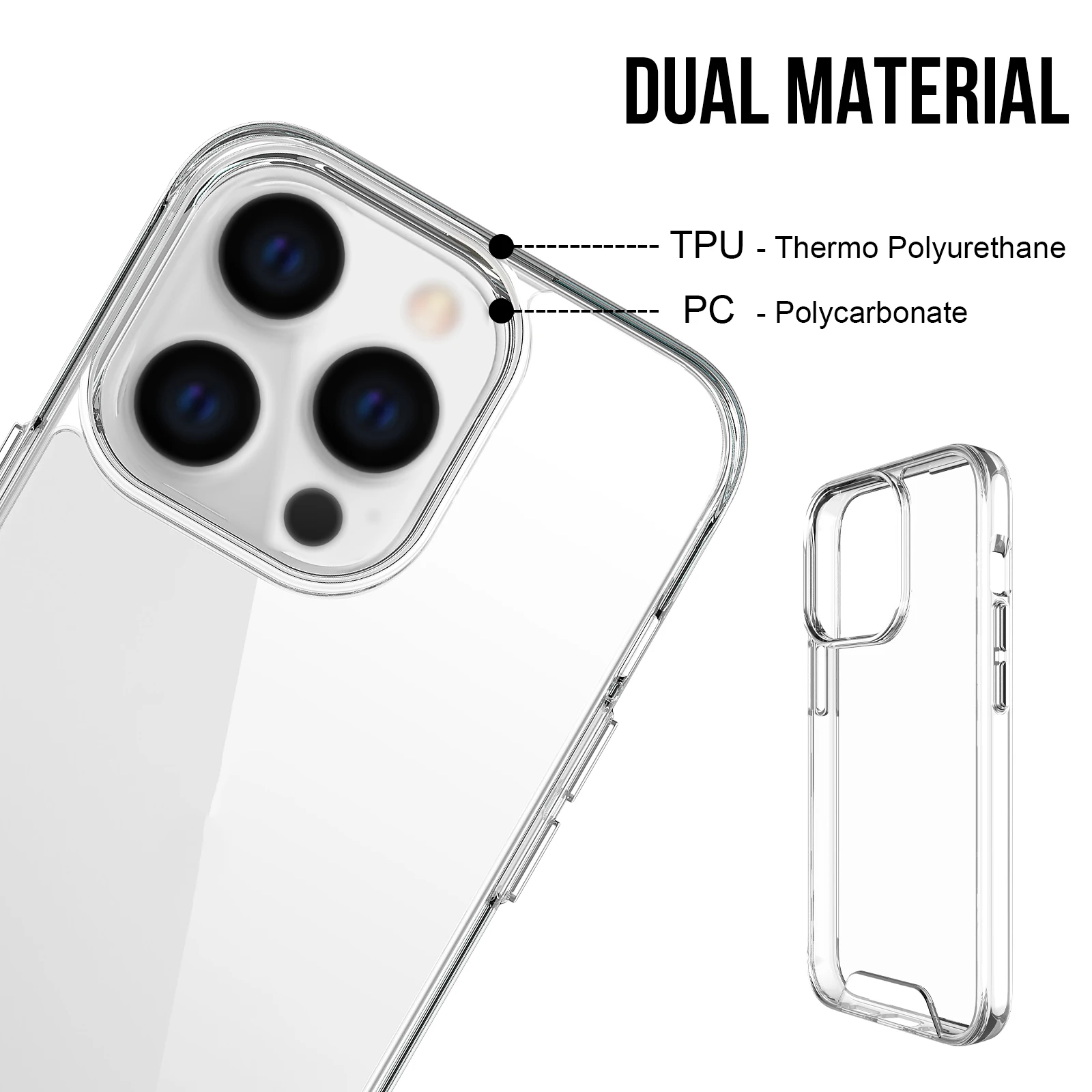 For Apple iPhone 14 Pro Max 15 16 Plus 12 13 Mini Phone Case Hard PC Clear Case Camera Protect Back Cover