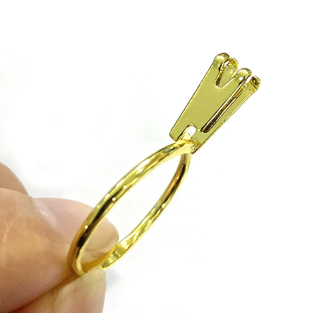 Ring Shape Gem Display Tool Durable Chrome Diamond Holder Large Diamonds and Gemstones Ring Finger Diamond Holders