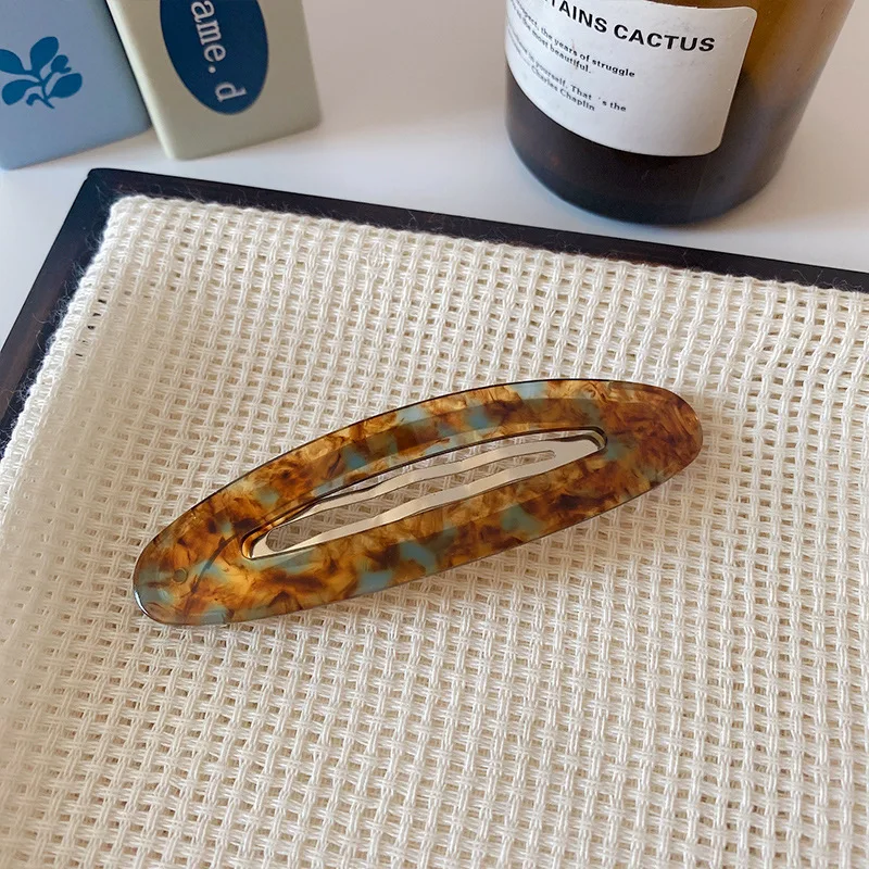 Корейская ацетатная овальная заколка для волос