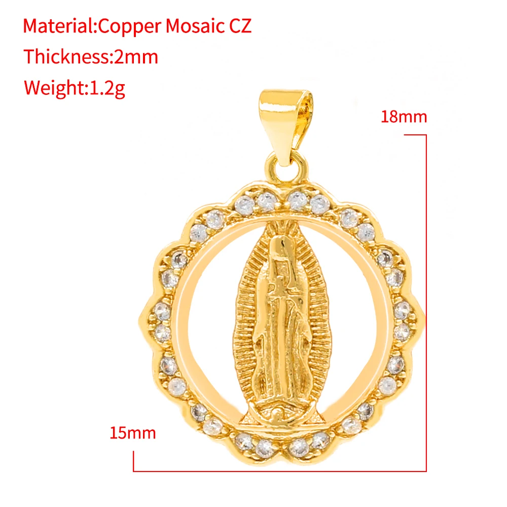 アクセサリー 24K/18K Virgin Mary Gold Pendant Mini Virgin Mary Pendant 18k Gold | Pendants For Men - 6 ICE