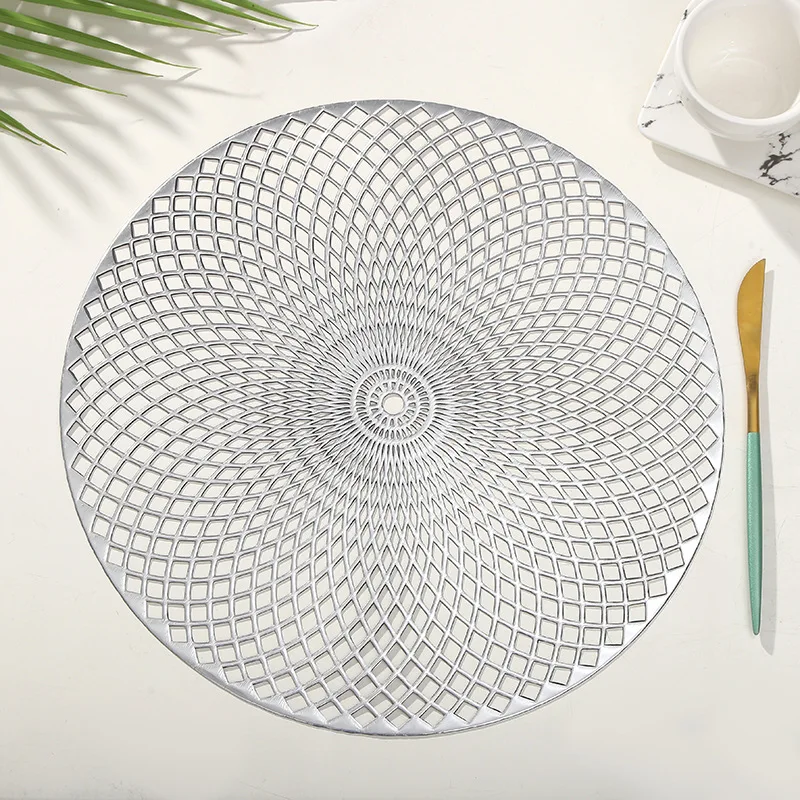 Sliver Eco Friendly Pvc Luxury Sprial Fans Gridding Shape Table