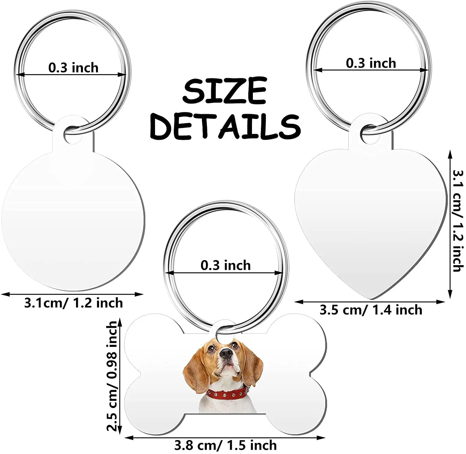 Оптовая продажа бирка для собак сублимационная алюминиевая пустая собака Пустые бирки домашних животных