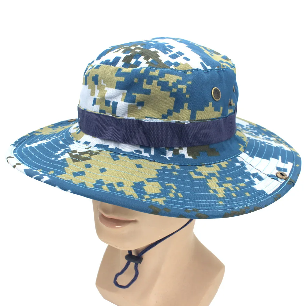 HT-09 Outdoor Travel Camouflage Leisure Jungle Round Brim Gorra Camouflage Caps Hat Camouflage Bucket Hats