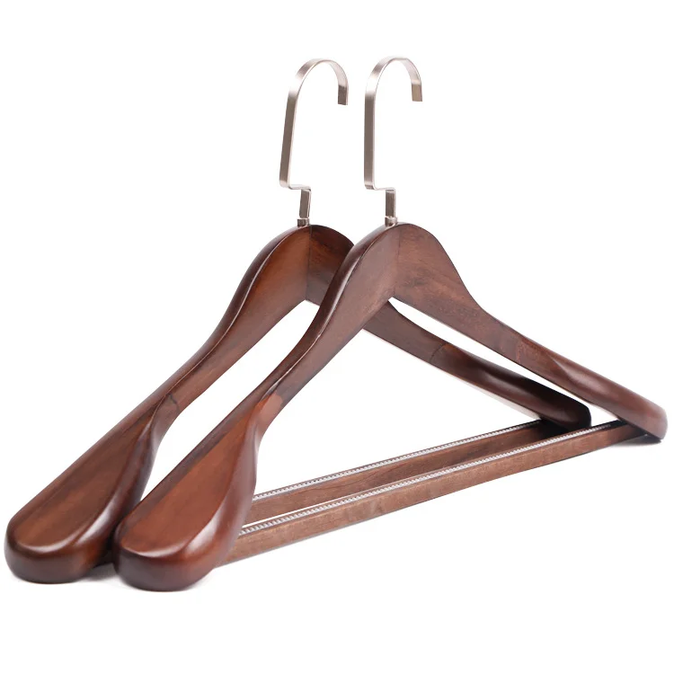 Factory Direct Non-slip Teeth Bar Suit Bulk Clothes Hangers Shop Hanger Multi-purpose Hotel Wooden Hanger