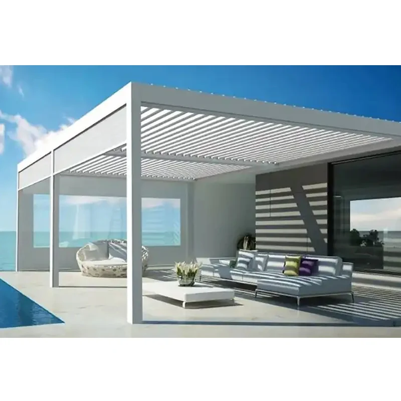 Luxus Pergola Patio Wasserdichte Pavillon Motorisierte Aluminium Pergola