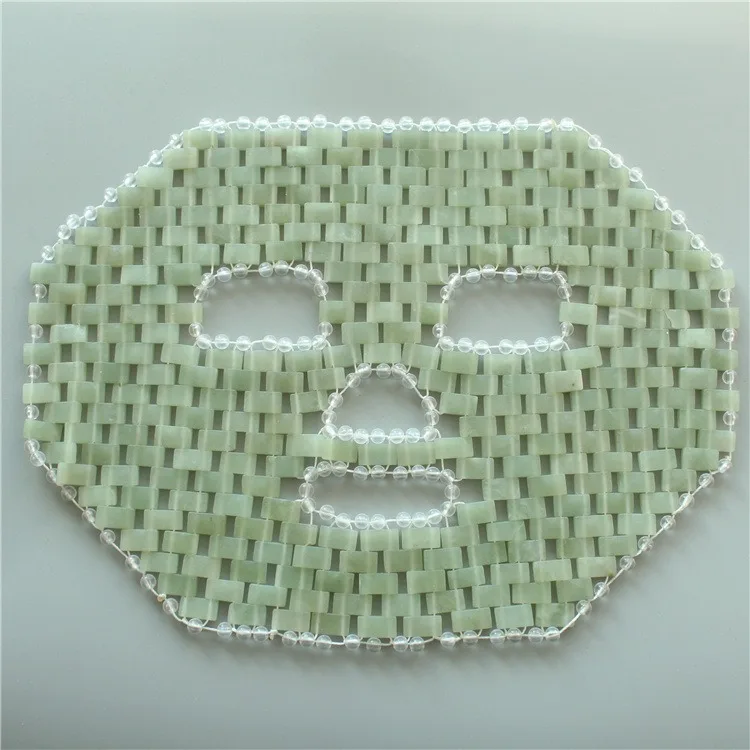 2024 New Arrival Wholesale Cheap Green Jade Cooling Face Mask Polished Gemstone Feng Shui & Religious Style_voghion.com