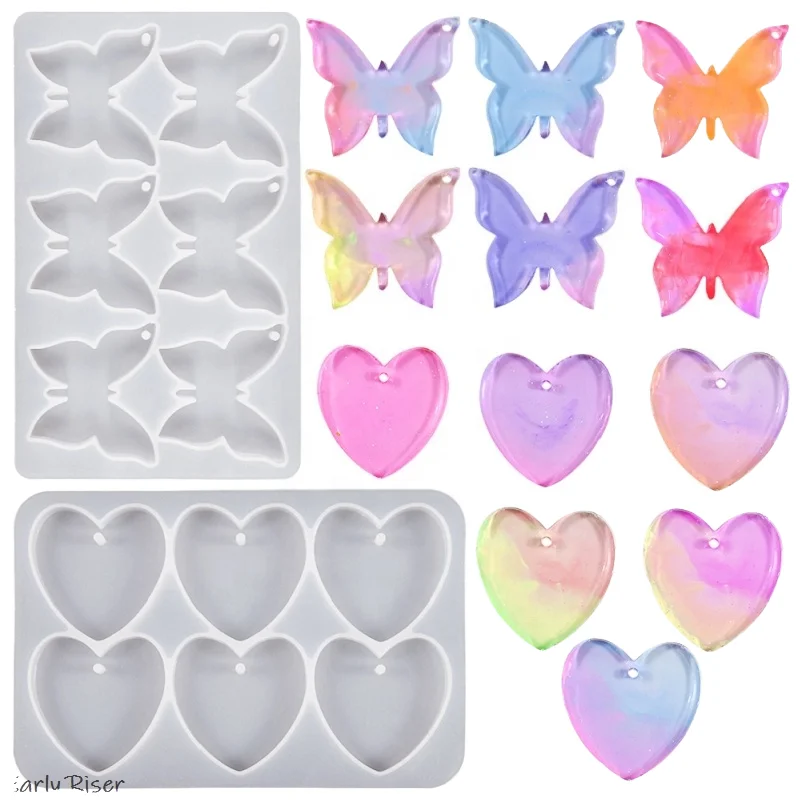 Butterfly Earring Silicone Mold DIY Craft Handmade Love Pendant Earrings Making Tools for Cake Tools