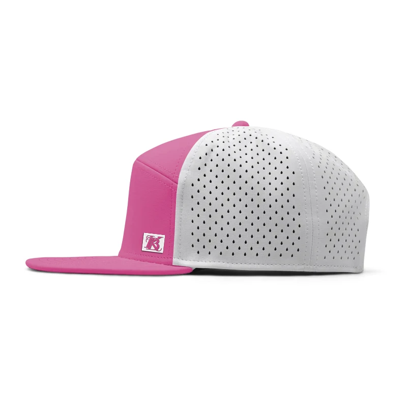 6-panel Blue Pink Oxford Sporty Polyester Laser Cut Waterproof Quick Drying Fabric Rebound Baseball Cap