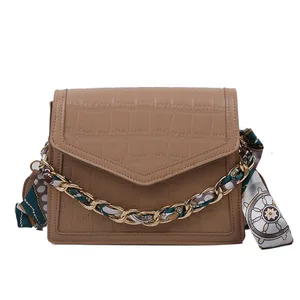 Fashion New Trendy Designer Purses Metal Chain Ribbon Shoulder Bags Square Luxury Women Handbag Custom