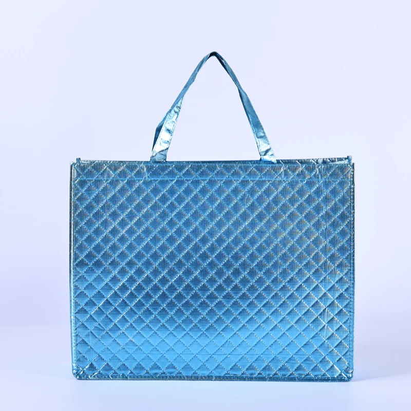 Hot Sale Custom Laser Lamination Non-woven Shopping Bag Large Capacity Metal Texture Waterproof Reusable Shopping Bag