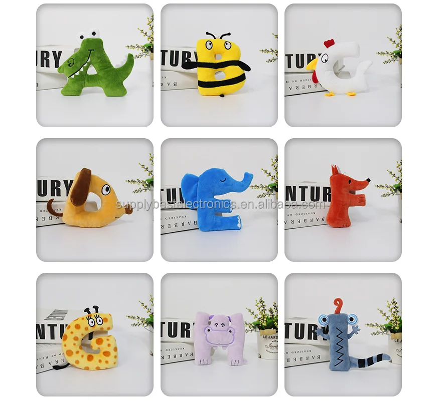 Source New Cartoon Creative Educational Funny Letter Figure Anime Alphabet  Lore Stuffed Plush Dolls Toy For Christmas Halloween Gift on m.