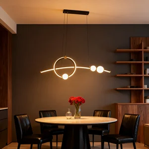JACKSUN Modern Restaurant Lighting Single-Word Pendant Light Creative Homestay Restaurant Study LED Lighting Fixture