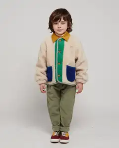 New Style Winter Coat and Jacket  for Boys Multi Color  Woven Jacket with Button Closure Kids Outwear