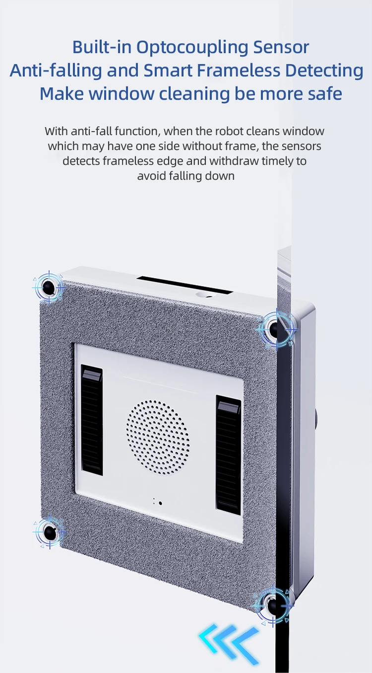 The Latest Upgrade Robot Window Cleaner with 2 Sides Water Tank, Auto Spray Water Robot Window Vacuum Cleaner