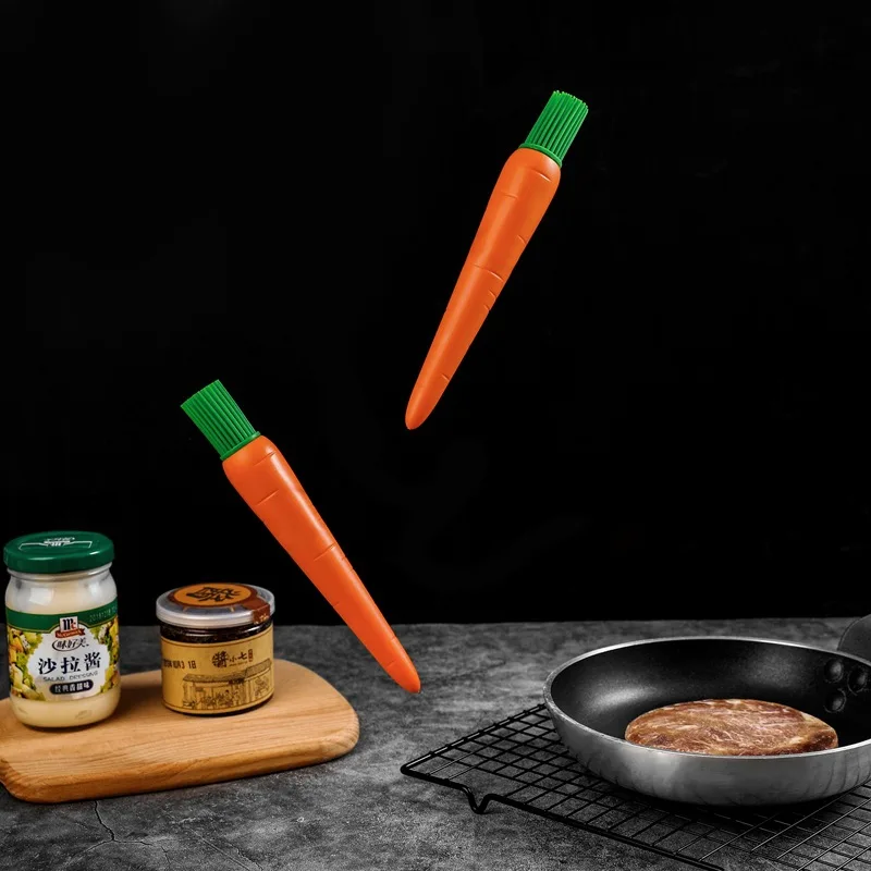 Carrot Shaped Integrated Silicone Brush Barbecue Oil Cake Baking Cream Brush Pastry Tools details