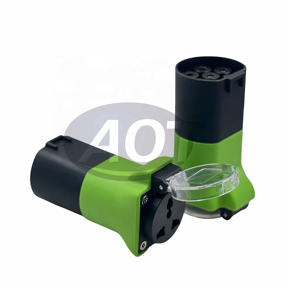 AOTAI EV charger plug Green Car type 2 to Schuko adapter EV adapter for BYD Xiao Peng Car