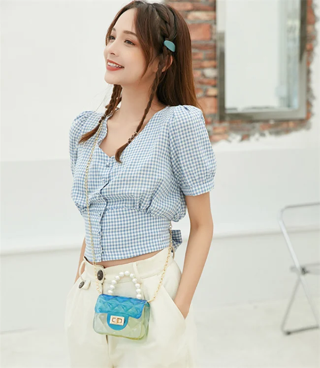 Mini Chain Strap Messenger Purses Fashion PVC Jelly Bags Women Handbags For Young Ladies