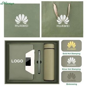 Corporate Gift Set Luxury Promotional Custom Logo Binder Notebook A5 With Pen With Water Bottle in Gift Box