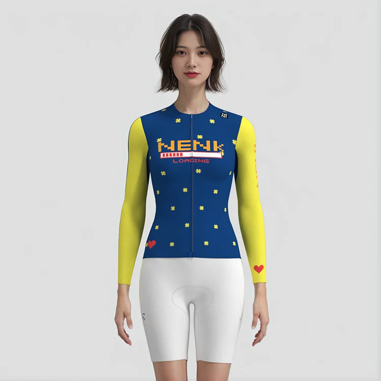 Colorful Design Long Sleeve Cycling Jersey Thermal Cycle Jersey With ...