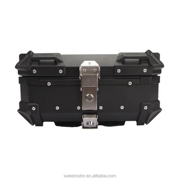Motorcycle Top Case, 25L Motorcycle Top Box Aluminum Alloy Water Resistant Tail Safety Lock Universal Storage Trunk Rear Case Helmet Luggage - View #9