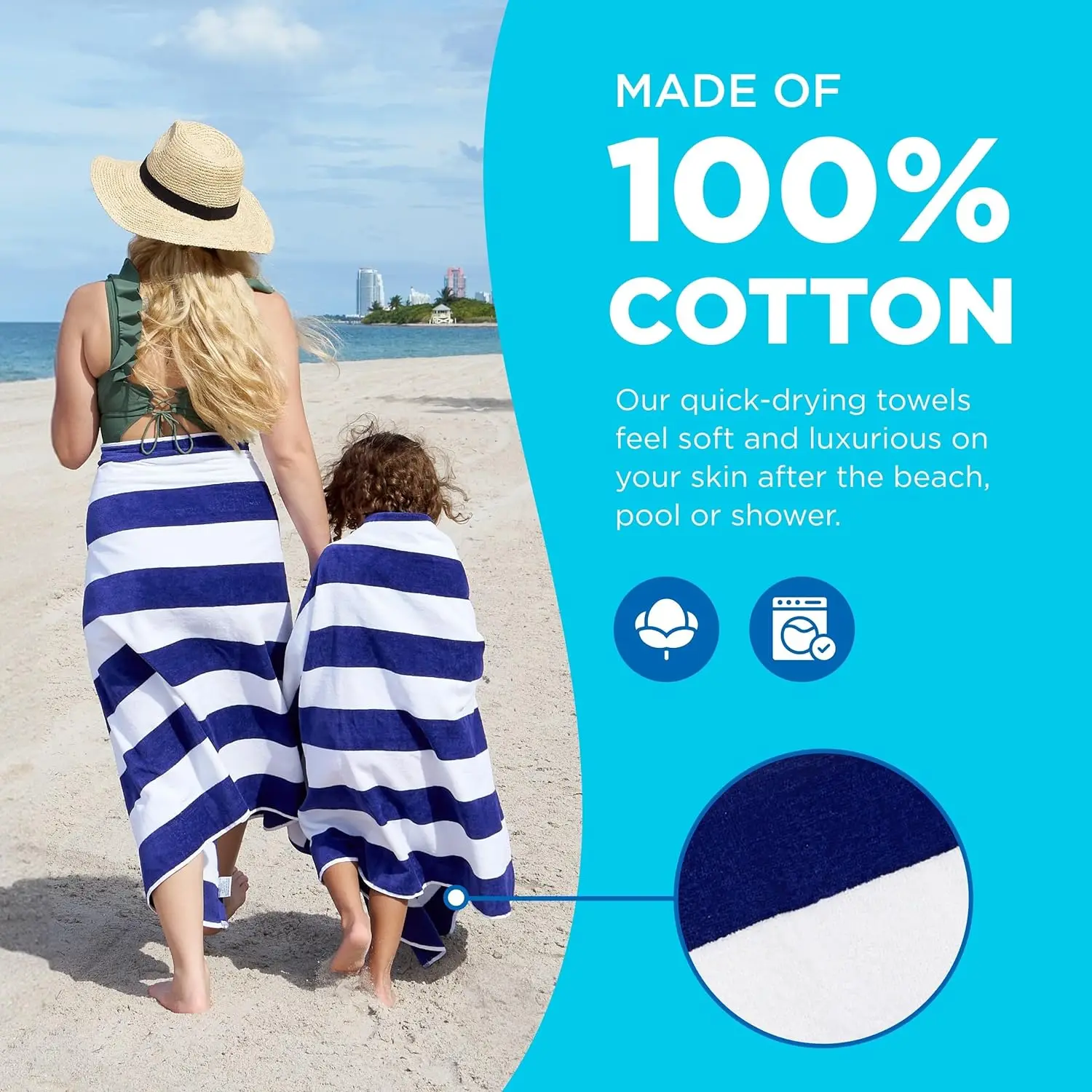 Dr.TOUGH Personalized Beach Towel With Name - 30x60 Inch Microfiber Custom Towel For Kids & Adults
