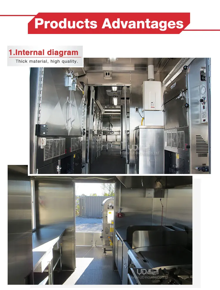 Durable Concession Trailer Fully Equipped Street Food Cart With Grills