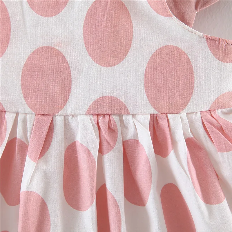 Summer new girls big dot wings princess dress send hat beach skirt