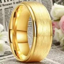 Factory Fashion Jewelry 18K Gold Plated Tungsten Rings Wedding Ring Gold Laser I love You Women's Gold Ring