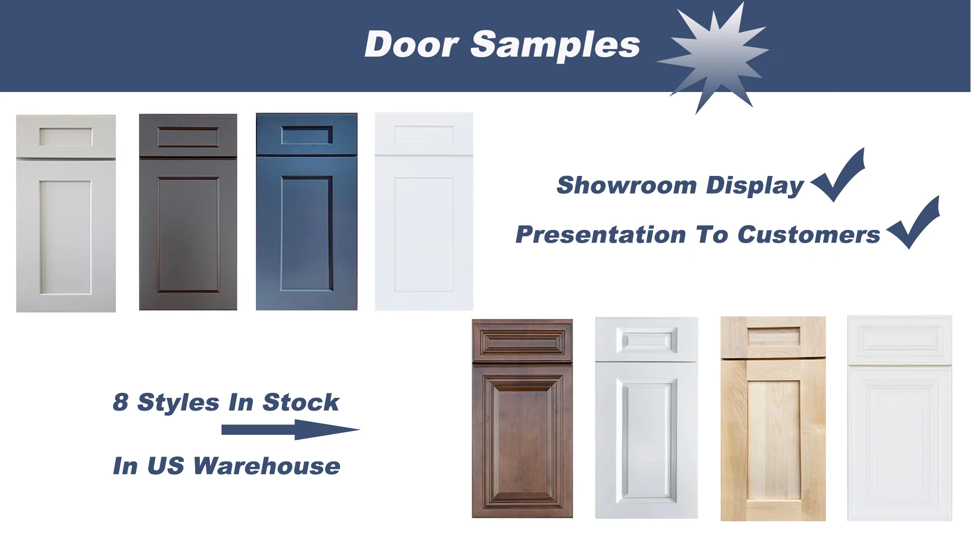 Showroom On Display American Warehouse Stock Wooden Hdf White Shaker