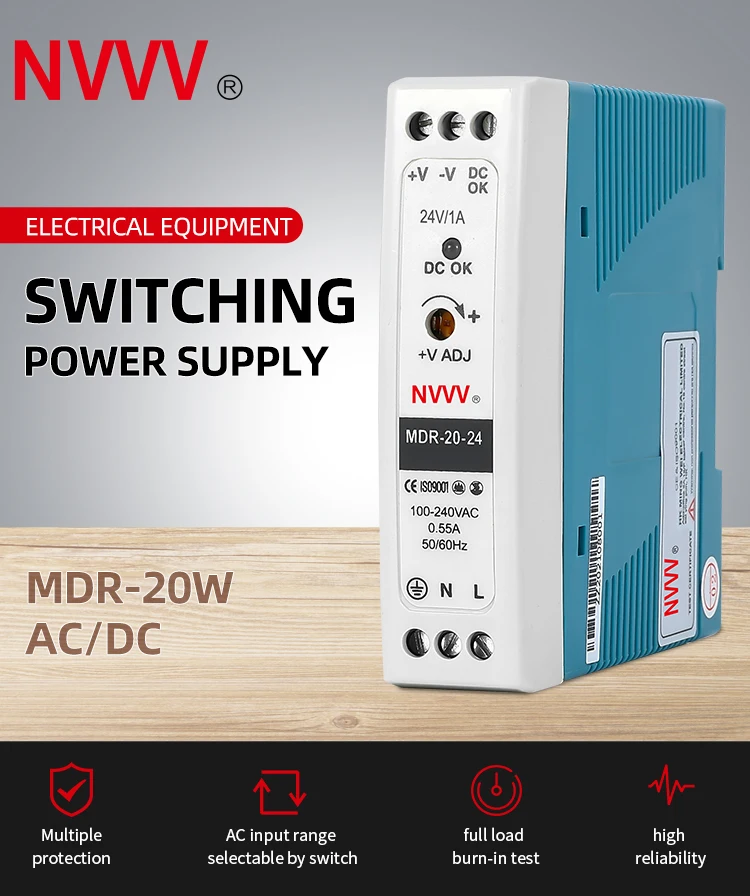 24v 20w Smps Din Rail Switching Power Supply Mdr-20-24 12vdc 20w 1 ...