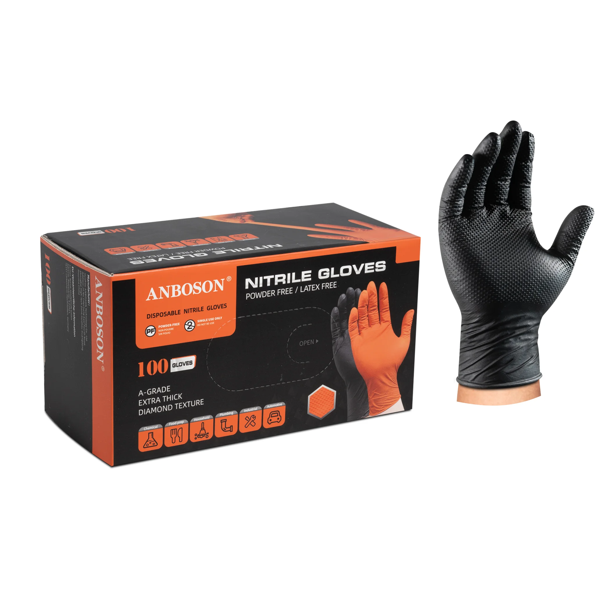 Black nitrile 2024 gloves wholesale