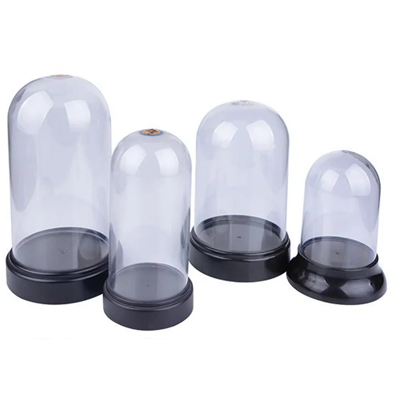 clear plastic display dome with base