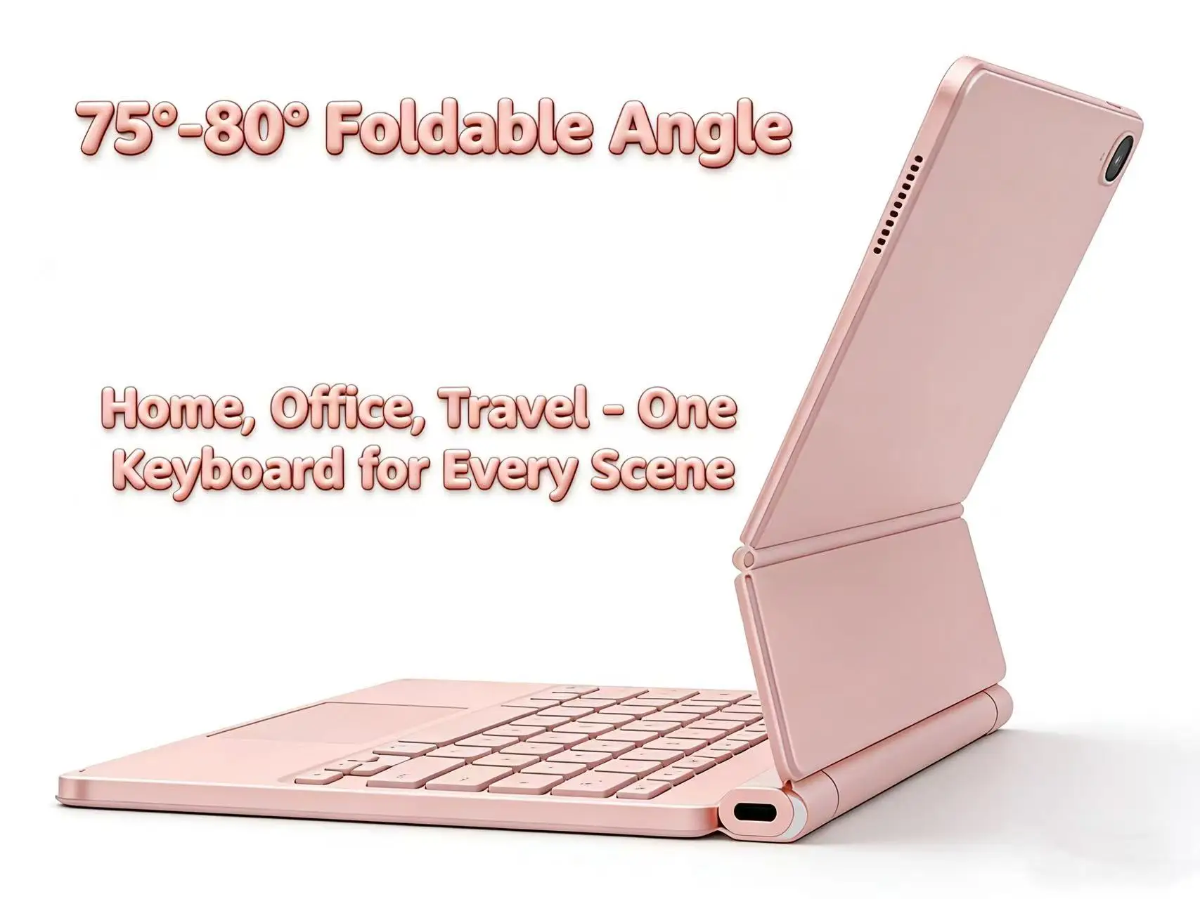 product the aluminum alloy keyboard connects via bluetooth with a magnetic floating design  suitable for ipad pro 11  ipad air732-2